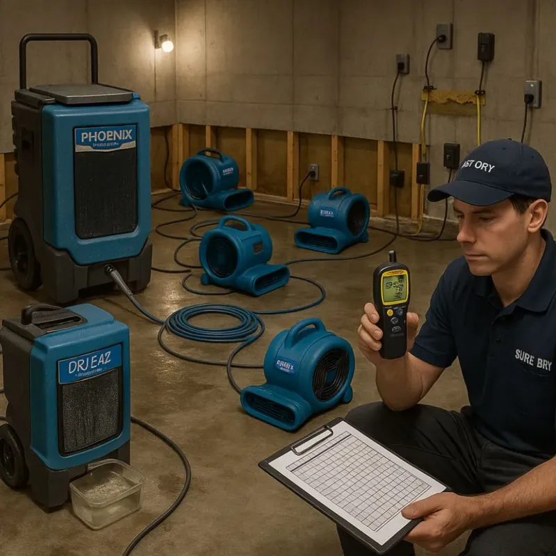 Structural Drying and Dehumidification process in Albertville, MN